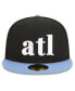 Фото #4 товара Men's Black, Light Blue Atlanta Hawks 2023/24 City Edition 59FIFTY Fitted Hat