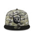 Men's Camo, Black Las Vegas Raiders 2023 Salute To Service 9FIFTY Snapback Hat