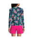 ფოტო #2 პროდუქტის Petite Crew Neck Long Sleeve Rash Guard UPF 50 Swim Tee