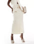 Фото #2 товара Kaiia tailored column split back maxi skirt co-ord in stone