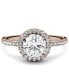 ფოტო #6 პროდუქტის Moissanite Round Halo Ring (1-1/3 ct. t.w. Diamond Equivalent) in 14k Gold or White Gold or Rose Gold