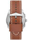 ფოტო #3 პროდუქტის Men's Machine Chronograph Brown LiteHideLeather Watch 42mm