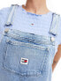 Фото #3 товара Tommy Jeans denim pinafore dress in light wash