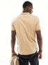 Фото #3 товара Polo Ralph Lauren icon logo pima cotton polo slim fit in camel marl