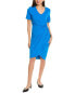 Tahari Asl Knotted Sheath Dress Women's Blue 16