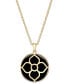 Фото #4 товара Macy's onyx Tree & Flower Reversible 18" Pendant Necklace in 14k Gold-Plated Sterling Silver