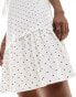 Monki jersey mini sun dress with drop waist in mono spot print