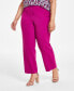 Фото #1 товара Plus Size Mid Rise Straight-Leg Fly-Front Pants