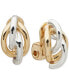 Фото #1 товара Two-Tone Twist Knot Clip-On Button Earrings