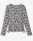 Girls Pretty Heart-Print Ribbed Side-Ruched Top, Created for Macy's