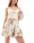 Reclaimed Vintage linen blend mini skirt in floral print