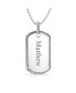 Фото #4 товара Traditional Mens Large Army Military Dog Tag Pendant Necklace For Men s .925 Sterling Silver Long Bead Ball Chain 20 Inch