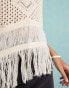 Фото #6 товара Miss Selfridge crochet fringe hem vest top in cream