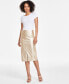 ფოტო #1 პროდუქტის Women's Slit-Front Faux-Leather Midi Skirt