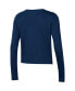 ფოტო #4 პროდუქტის Women's Navy Notre Dame Fighting Irish Vault Cropped Long Sleeve T-shirt