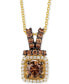 Фото #1 товара Le Vian chocolatier® Diamond Halo 18" Pendant Necklace (3/4 ct. t.w.) in 14k Gold