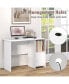 Modern Computer Desk with Cabinet-White