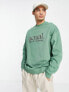 Фото #2 товара ASOS Actual oversized sweatshirt with front and back logo graphic prints in green