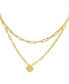 ფოტო #1 პროდუქტის Layered Paper Clip Chain Heart Pendant Necklace