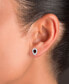 ფოტო #2 პროდუქტის Amethyst (1-1/5 ct. t.w.) & Lab-Grown White Sapphire (1/2 ct. t.w.) Pear Halo Birthstone Stud Earrings in Sterling Silver (Also in Additional Birthstones)