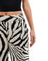 JDY Petite wide leg trouser in zebra print TAPIOKA SCHWARZ, 2XS - фото #2