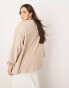 ASOS EDITION Curve premium longline top in textured jersey in mocha