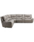 Фото #9 товара CLOSEOUT! Terrine 6-Pc. Fabric Sectional with 3 Power Motion Recliners and 1 USB Console, Created for Macy's