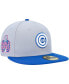 Фото #1 товара Men's Gray, Blue Chicago Cubs Dolphin 59FIFTY Fitted Hat