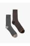 2'li Kalın Soket Çorap Seti Kırçıllı Çok Renkli