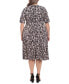 Фото #4 товара Plus Size Floral-Print Short-Sleeve Midi Dress