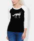 ფოტო #1 პროდუქტის Women's Raglan Howling Wolf Word Art T-shirt