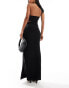 Фото #5 товара ASOS DESIGN column maxi skirt with v waist and side split in black