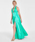 ფოტო #3 პროდუქტის Women's Liquid Satin Halter Gown