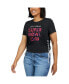 Фото #2 товара Women's Black Super Bowl LVIII Cropped Lace-Up T-shirt