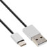 Фото #1 товара InLine USB 2.0 Cable - USB-C male / USB-A male - black/alu - flexible - 1m