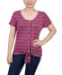 ფოტო #1 პროდუქტის Women's Short Sleeve Tie Front Top