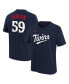 ფოტო #1 პროდუქტის Big Boys Jhoan Duran Navy Minnesota Twins Name and Number T-shirt