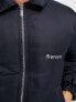 Fiorucci – Jacke in Marineblau mit Markenlogo, Reißverschluss und Aufnäher