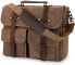 Фото #1 товара NUBILY Briefcase Men's Shoulder Bag Leather Canvas Work Bag Shoulder Bag for Men, Laptop Bag Messenger Bag for 15.6 Inch Laptop
