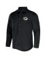 Фото #3 товара Men's NFL x Darius Rucker Collection by Black Green Bay Packers Convertible Twill Long Sleeve Button-Up Shirt