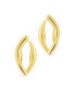 14K Gold Plated or Rhodium Plated Oval Sharee Studs Earrings