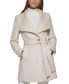 Фото #3 товара Womens Asymmetrical Belted Wrap Coat, Created for Macys