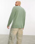 Фото #4 товара ASOS DESIGN long sleeved relaxed slub t-shirt in sage