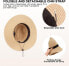 Фото #9 товара Maylisacc Panama Hat Men’s Women’s Summer Fedora Straw Hat Rollable UV Sun Hat