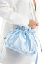 True Decadence pouch bag with chain strap in light blue satin