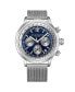 Men's Monaco Silver-tone Stainless Steel , Blue Dial , 47mm Round Watch