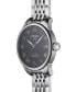ფოტო #4 პროდუქტის Men's Swiss T-Classic Le Locle Powermatic 80 Gray Stainless Steel Bracelet Watch 39.3mm