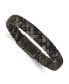 ფოტო #1 პროდუქტის Stainless Steel Brushed Brown Leather Bracelet