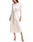 Фото #1 товара Teri Jon By Rickie Freeman Cowl Midi Dress Women's Beige 6