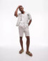 Topman knitted revere polo with palm embroidery in white